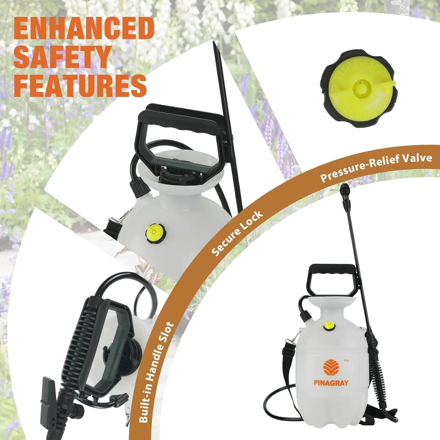 2Gallon/7.56L Pressure Sprayer - Multi-Use Pump Mister for Garden, Lawn & Home with 2 Nozzles, Shoulder Strap & Gloves - Ideal as Weed, Plant & Water Sprayer by GreenHaven Gardens