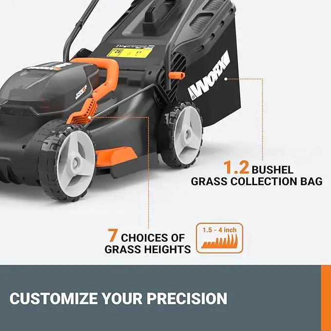 WORX 40V 17" Cordless Lawn Mower for Small Yards, 2-in-1 Electric Mower Cuts Quiet, Compact & Lightweight Push Lawn Mower with 7-Position Height Adjustment – 2 Batteries & Charger Included by GreenHaven Gardens