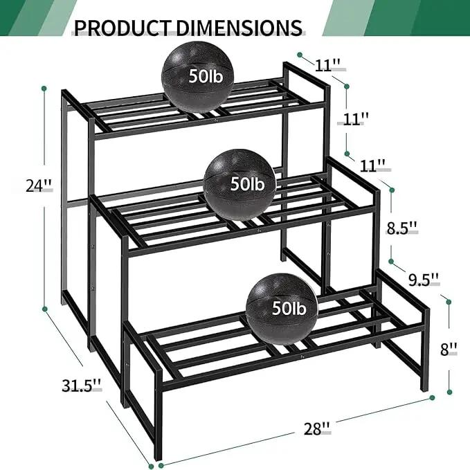 Plant Stand Indoor Outdoor, 3-Tier Wrought Iron Plant Stands, Stackable Metal Plant Shelf Decorative Outdoor Flower Stand Heavy Duty Pedestal Stands for Garden Deck Living Room, Black by GreenHaven Gardens