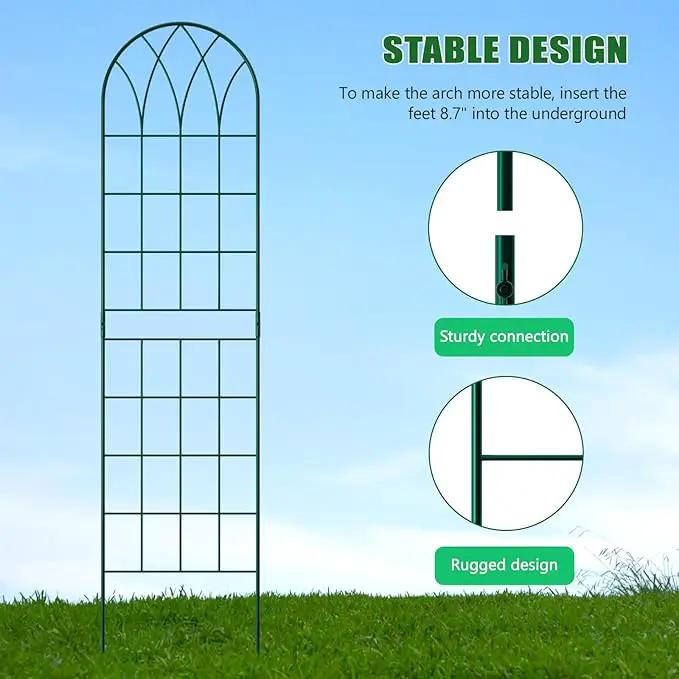 4 Pack Metal Garden Trellis for Climbing Plants,Green Metal Garden Trellis for Vines Plant Rose Vegetable Support,Large Decorative Outdoor Trellis by GreenHaven Gardens