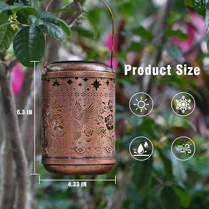 Solar Hummingbird Lanterns Outdoor Waterproof Mothers Day Gifts for Women Mom Grandma Garden Decor Hanging Solar Lights Metal Decoration Outside for Yard, Patio,Backyard,Porch by GreenHaven Gardens