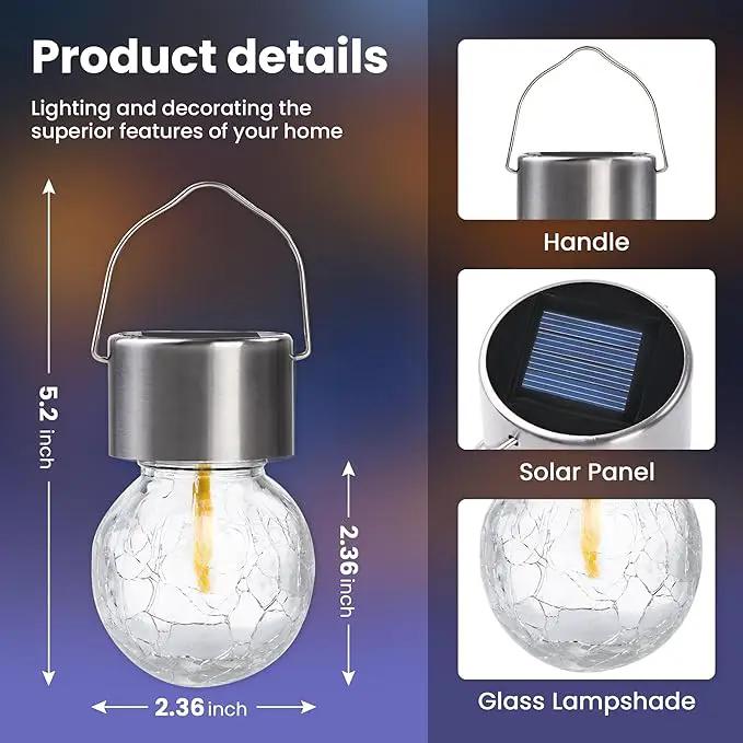 Hanging Solar Lights Outdoor,New Upgraded Moving Led Beads,Solar Powered Waterproof Lighting,8 Pack Hanging Globe Solar Lights for Garden Yard Patio Fence Christmas Decoration (Warm White) by GreenHaven Gardens