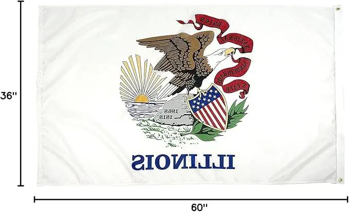 FlagSource Illinois Nylon State Flag, Made in the USA, 3x5' by GreenHaven Gardens