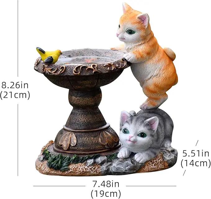 Cat Garden Figurines Outdoor Decor Solar Statue with LED Lights for Patio Lawn Yard Art Decoration Housewarming Garden Gift by GreenHaven Gardens