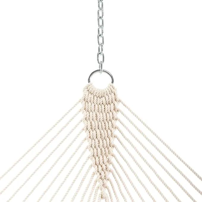 Original Pawleys Island 13DCOT Large Oatmeal DURACORD Rope Hammock with Free Extension Chains & Tree Hooks, Handcrafted in The USA, Accommodates 2 People, 450 LB Weight Capacity, 13 ft. x 55 in. by GreenHaven Gardens
