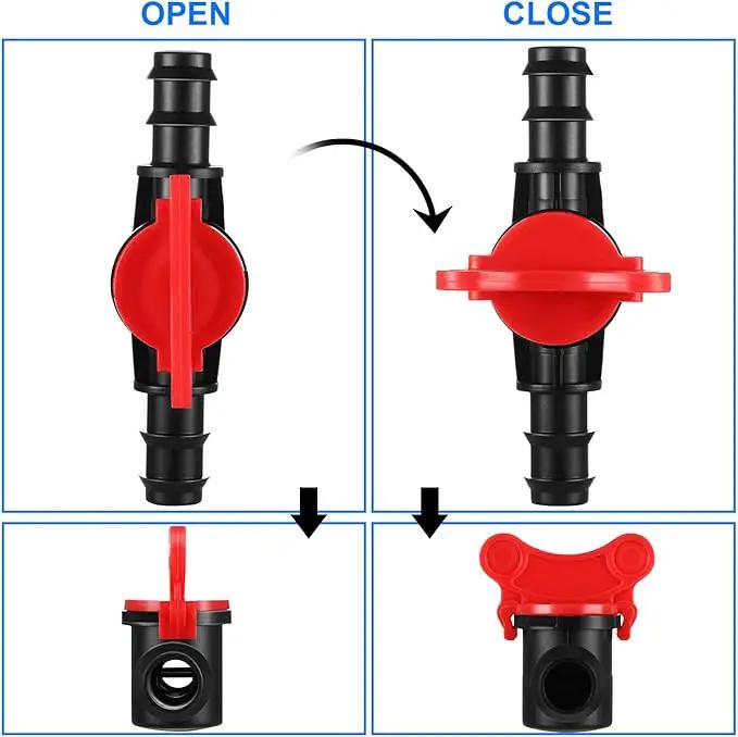 Drip Irrigation Switch Valve Gate Valves for 1/2 Inch Double Male Barbed Valve (4) by GreenHaven Gardens