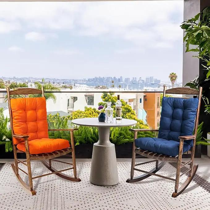 Patio Seat Cushions Set of 1, Indoor Outdoor Furniture Cushions, Tufted Rocking Chair Cushion Pad, Orange by GreenHaven Gardens