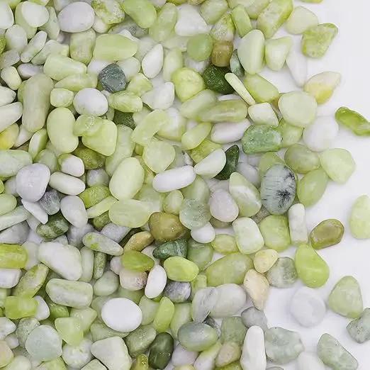 10 lbs Jade Pebbles for Indoor Plants, Decorative Pebbles for Bamboo, Vase, 3/8" Plant Gravel for Pots Indoor, Highly Polished Small River Rocks by GreenHaven Gardens