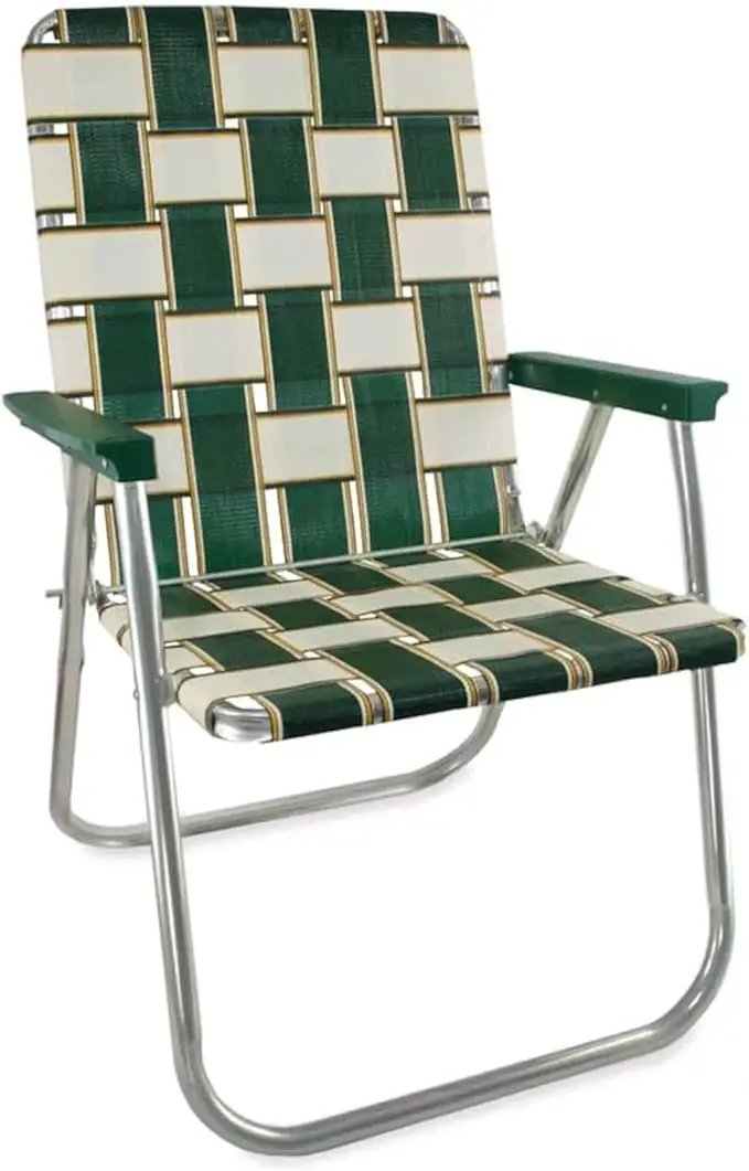 Lawn Chair USA Folding Aluminum Outdoor Patio Lawn Chair | Heavy-Duty Webbed Chairs for Camping, Sports, Beach, Yard & Tailgating | Lightweight Portable | Classic - Christmas Theme by GreenHaven Gardens