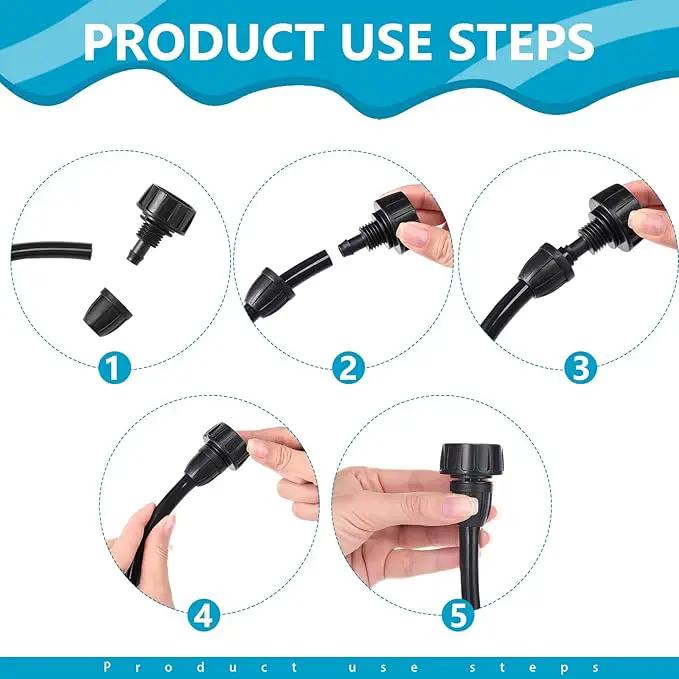 Retisee 12 Pcs 3/8 Inch Drip Irrigation Hose Connectors, 3/4" to 3/8" Drip Irrigation Adapter, Faucet to Hose Adapter, Plastic 3/4 Inch Garden Faucet Adapter with 12 Washers for Garden Irrigation by GreenHaven Gardens