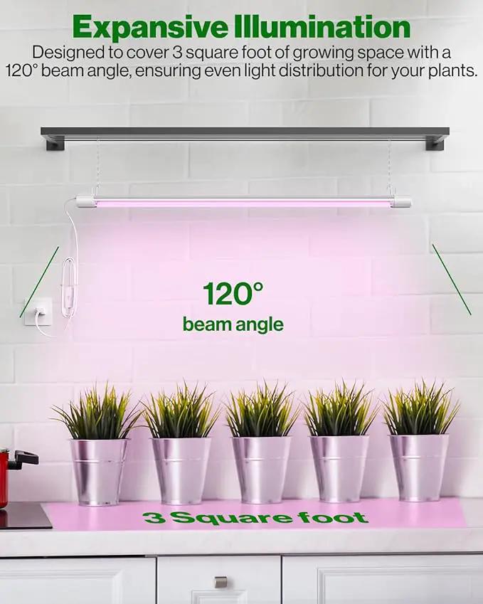 Sunco 3ft Grow Light LED, 30W, Full Spectrum, for Seed Starting, Seedling, Indoor Plants, Plug in Suspended Fixture, Link Up to 5, Inline Switch, UL/ETL 2 Pack by GreenHaven Gardens
