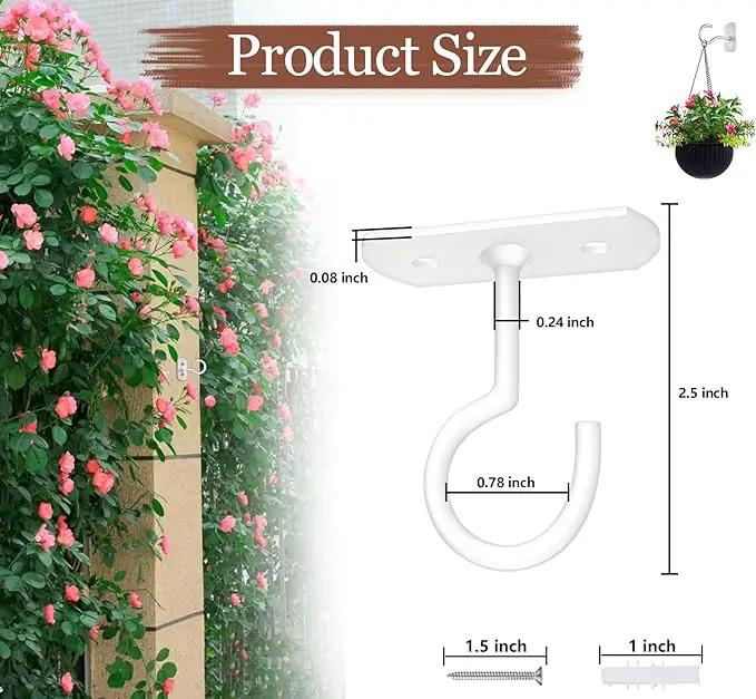 Ceiling Hooks for Hanging Plants 2.5in 2Pack Metal Plant Bracket Iron Wall Mount Lanterns Hangers for Hanging Bird Feeders, Lanterns, Wind Chimes, Planters, Outdoor Decoration Hooks by GreenHaven Gardens
