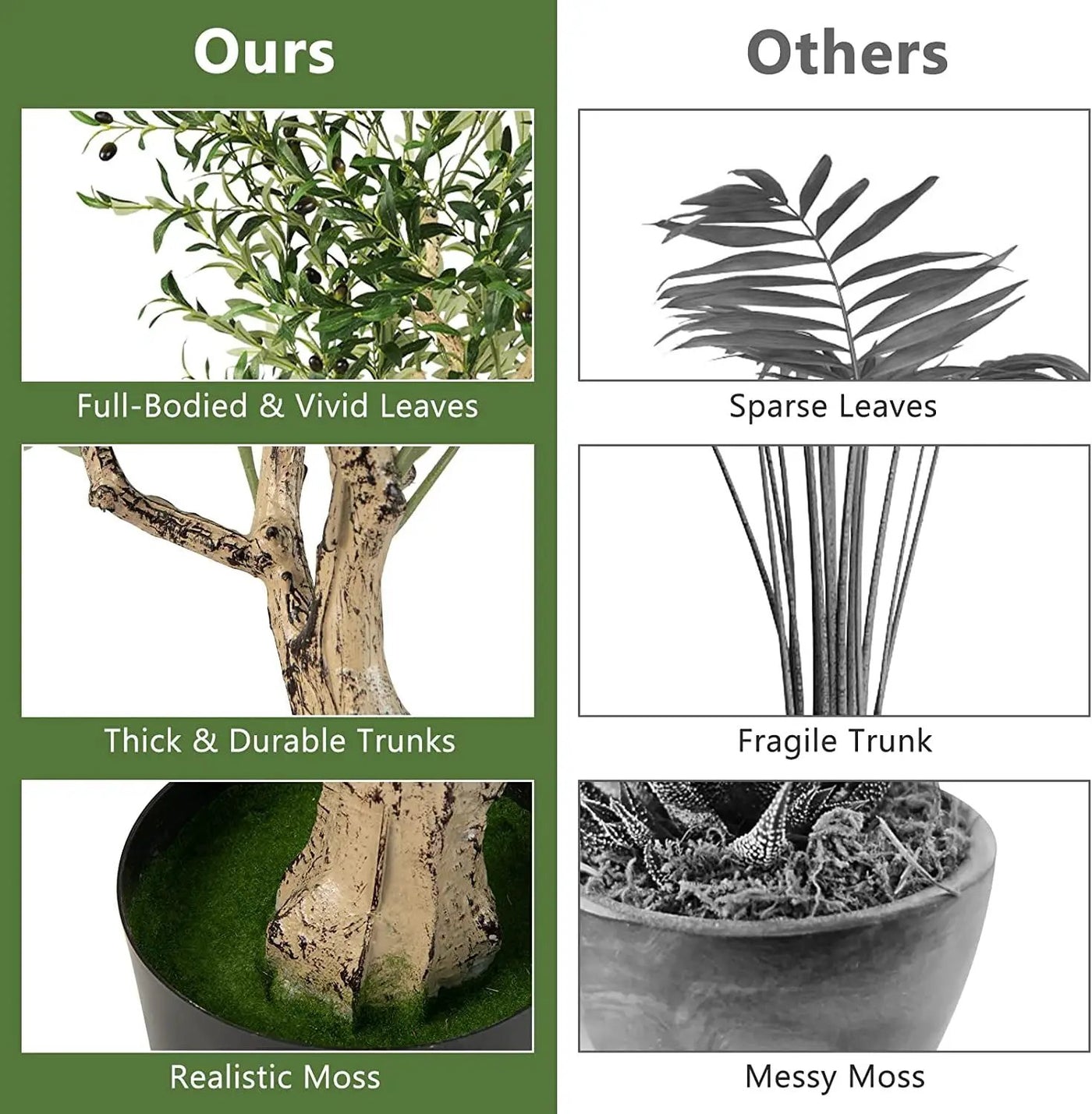 6 Feet Artificial Olive Tree in Cement Pot by DirectDeals