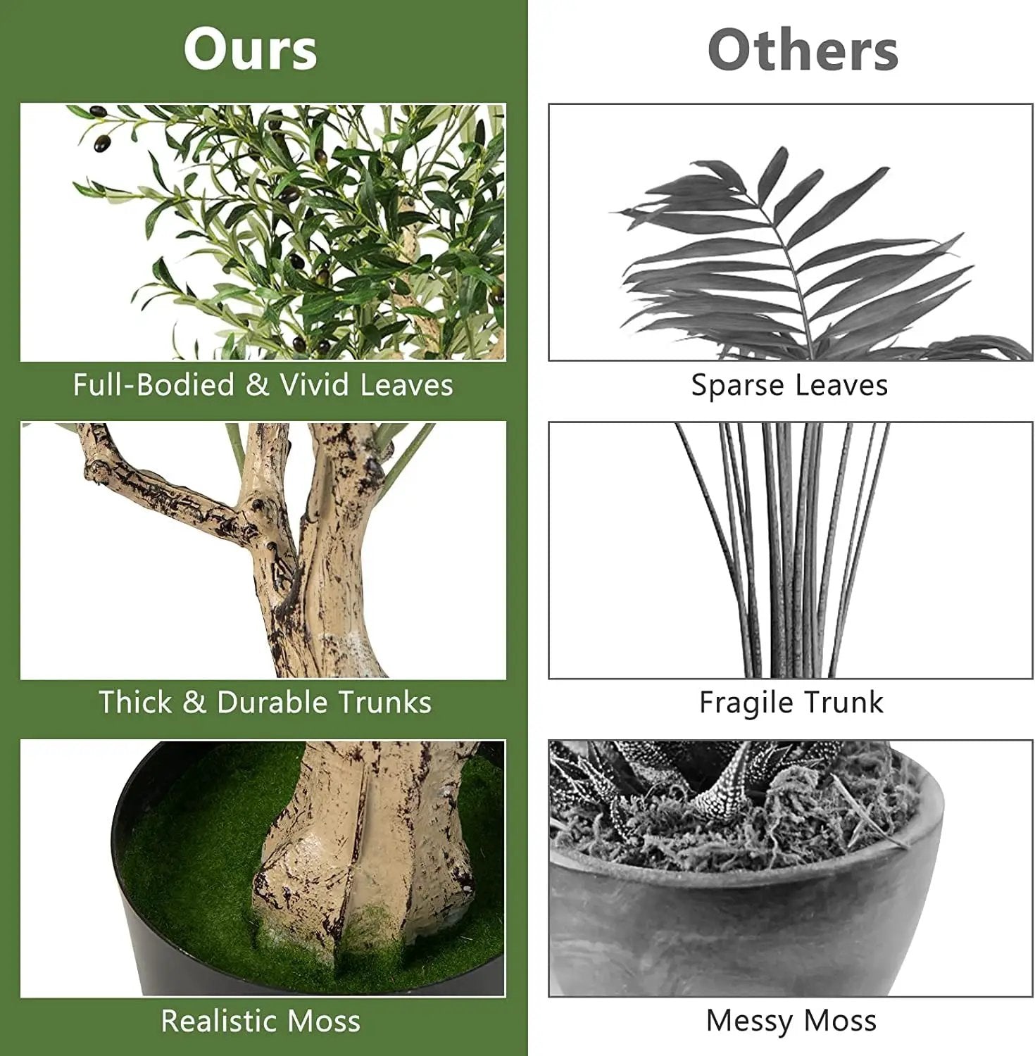 6 Feet Artificial Olive Tree in Cement Pot by DirectDeals