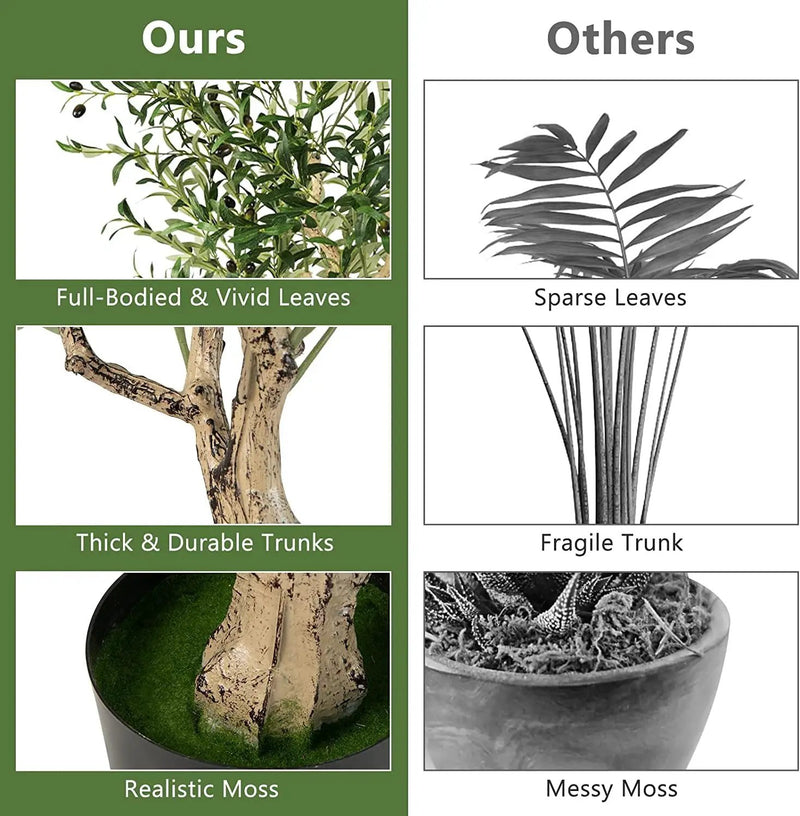 6 Feet Artificial Olive Tree in Cement Pot by DirectDeals