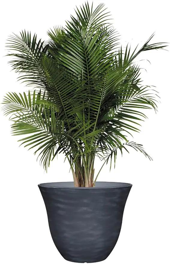 Classic Home and Garden Honeysuckle Resin Flower Pot Planter, Zinc Grey, 15" by GreenHaven Gardens