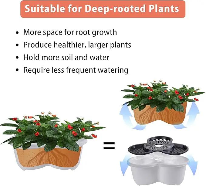 VECELO 5 Tier Vertical Garden Planter, Self Watering Stackable Planters with Wheels for Strawberries, Herbs, Flowers, Vegetables, White by GreenHaven Gardens