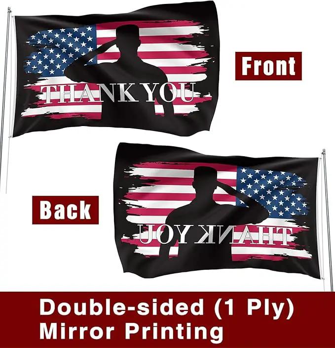 Veteran Military Garden Flag Thank You Veterans Flag for Military Soldiers Boots Memorial Day, 3x5 Ft Double Sided Christian Banners with Brass Grommets Outdoor House Decorations Flag by GreenHaven Gardens