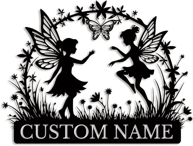 Custom Butterfly Metal Sign,Personalized Butterfly House Number Signs,Personalized Gardener Name Sign,Garden Patio Wall Decor (Style-2) by GreenHaven Gardens