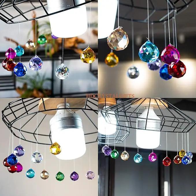 15pcs Crystal Ball Prism 30mm Handmade Feng Shui Faceted Decor Rainbow Maker(Multi-Color) by GreenHaven Gardens