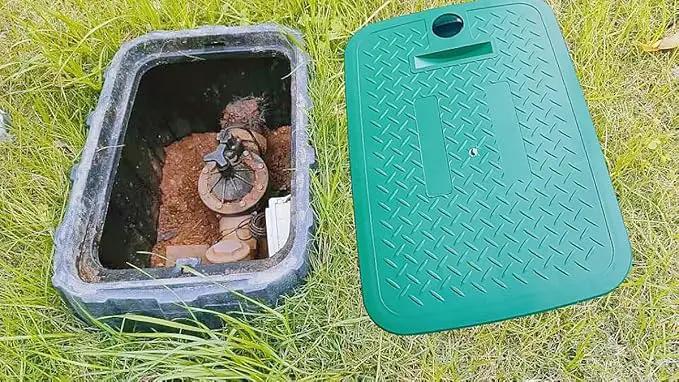 Outer diameter 17" x12" Rectangular Sprinkler Valve Box Cover Valve Box Cover Lid for Outdoor Sprinkler Irrigation Control Water System Lawn, Green by GreenHaven Gardens