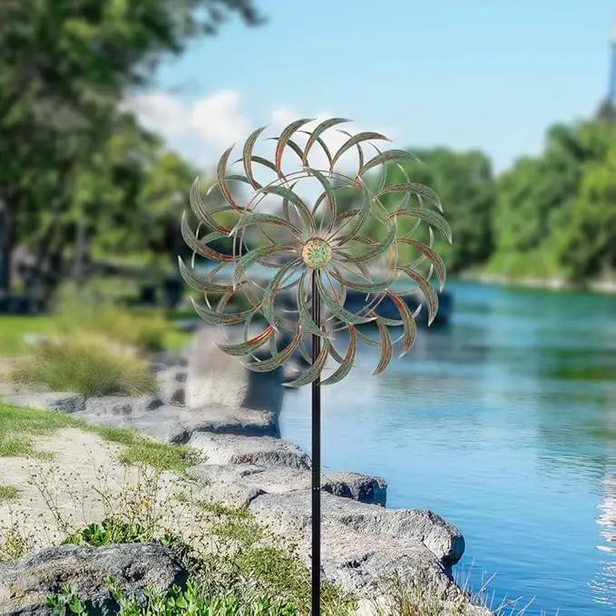 VEWOGARDEN 85” Large Metal Wind Spinners Outdoor Wind Sculpture Yard Art Kinetic Wind Spinners for Yard and Garden Patio Lawn Decor (20 * 85 inches) by GreenHaven Gardens