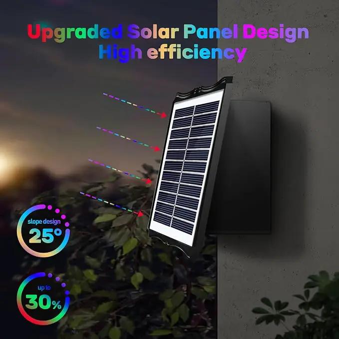 2LEDs Multi-Color Solar Wall Lights, Up and Down Lighting Solar Outdoor Light Waterproof IP65, Solar Fence Light for Yard Garden Garage (4 Pack) by GreenHaven Gardens