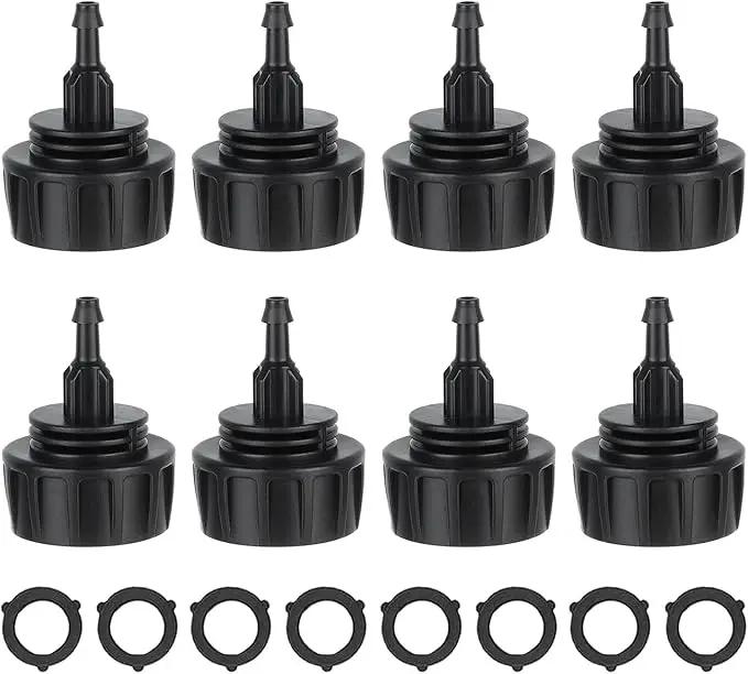 8Pcs Drip Irrigation Hose Connectors,1/4 Inch Drip Irrigation Tubing x 3/4 FHT Swivel Garden Faucet Adapter Hose Adapter Connectors(1 Barb)