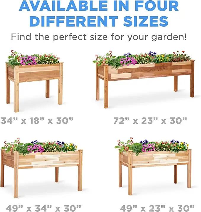 Jumbl, Cedar Raised Garden Bed, Elevated Wood Planter for Growing Fresh Herbs, Vegetables, Flowers, Succulents - 34x18x30” by GreenHaven Gardens
