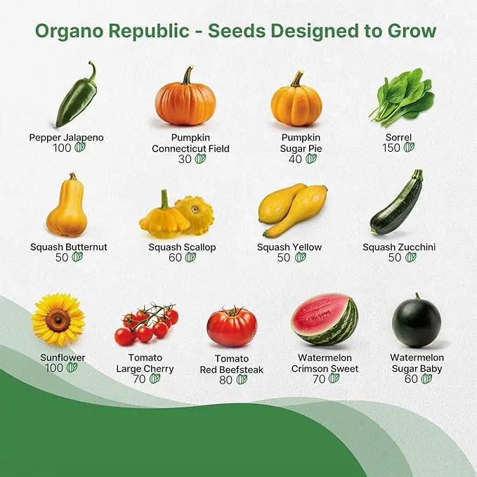 25 Summer Vegetable & Fruit Seeds Variety Pack - 1,870+ Non-GMO Heirloom Veggie & Fruits Seeds for Outdoors and Indoor Home Gardening, Including Collards, Tomato, Pepper, Okra, Onion, Bean, Cucumber by GreenHaven Gardens
