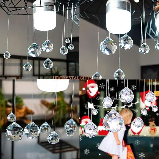 Crystalsuncatcher Clear Glass Crystal Ball Prism Feng Shui Lamp Hanging Drop Chandelier Pendants Suncatchers Pack of 12 pcs(20mm) by GreenHaven Gardens