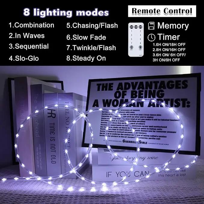 50Ft 600 LED Rope Lights Outdoor, White Flexible Tube Light Waterproof Plug in 8 Modes Timer Memory, Permanent String Lights for Tree,Pool, Bedroom, Fence, Garden, Indoor, Outside Decorations by GreenHaven Gardens