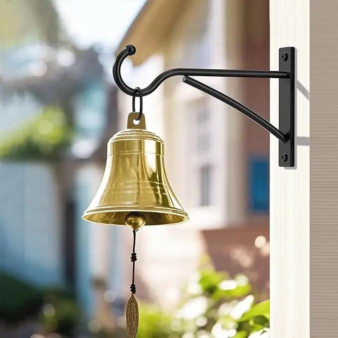6 Inch 2 Pack Outdoor Plant Hanging Hooks for Wall:Metal Bracket for Hanging Baskets, Bird Feeders, Wind Chimes, Flower Baskets, Yoga Mat, Lanterns, Black by GreenHaven Gardens