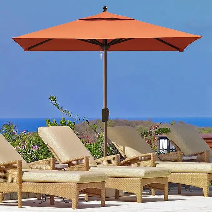 EliteShade USA 10-Year-Non-Fading 6x6Ft Square Market Umbrella Patio Outdoor Table Umbrella with Ventilation, Rust by GreenHaven Gardens
