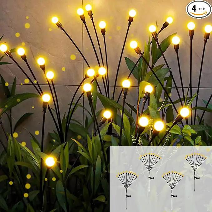 Solar Garden Lights – 40 LED Solar Firefly Lights, 10 LED Starburst Swaying Lights, Solar Outdoor Lights Waterproof Garden Decor for Yard Patio Pathway Lawn(4 Pack) by GreenHaven Gardens