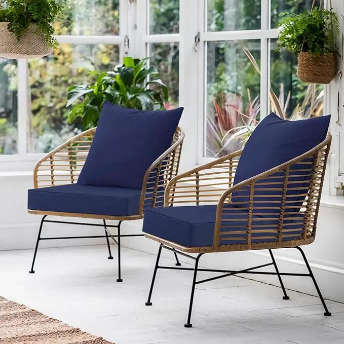 Favoyard Outdoor Seat Cushion Set 19 x 19 Inch Waterproof & Fade Resistant Patio Furniture Cushions with Removable Cover Deep Seat & Back Cushion with Handle and Adjustable Straps for Chair Sofa Couch by GreenHaven Gardens