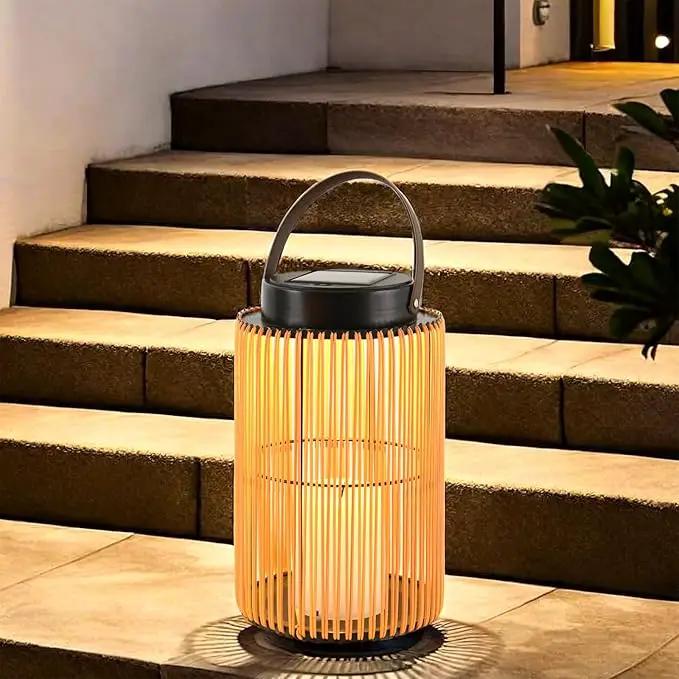 2 Pack Solar Lanterns for Outdoor Waterproof, ZBLUXBZ Outdoor Table Lamp for Outside Hanging Solar Lights, LED Garden Cordless Lights Perfect for Patio and Pathway Lighting (11-inch Height, Yellow) by GreenHaven Gardens