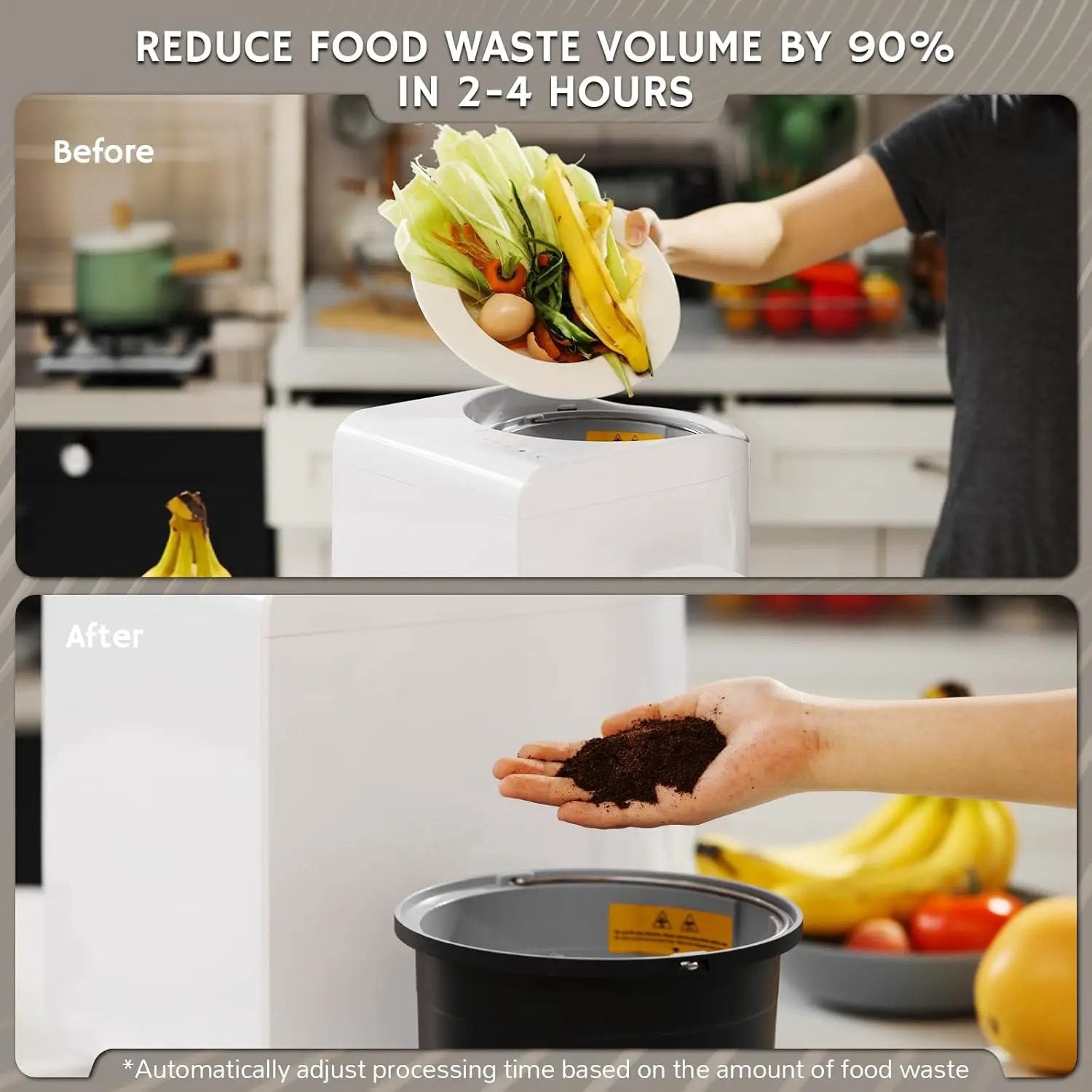 Airthereal Revive R500 Electric Kitchen Composter, SHARKSDEN® Tri-Blade, Turn Food Waste and Scraps into Natural Fertilizer for Plants, Glossy Pearl White by GreenHaven Gardens