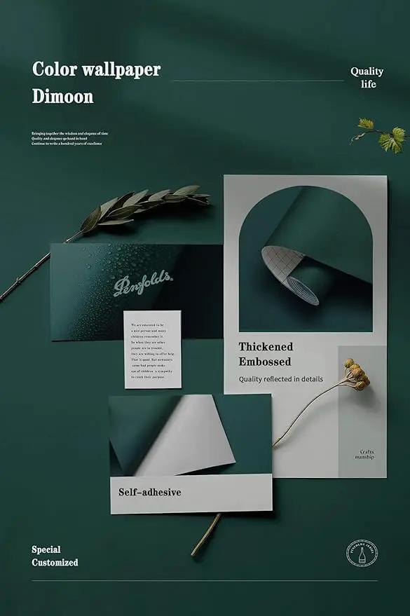 Dimoon 393''x17.7'' Green Peel and Stick Wallpaper Contact Paper Modern Self Adhesive Wall Paper Removable Renter Friendly Textured Solid Color Shelf Cabinet Vinyl Roll (393''x17.7'',Palegreen) by GreenHaven Gardens