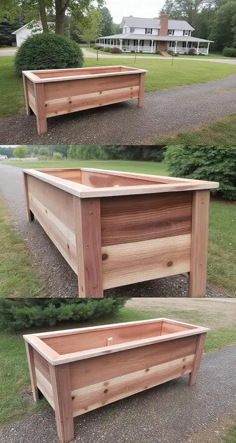 Handmade Custom Heavy Duty Rectangular Raised Cedar Wood Garden Planter Box – 46", 36", 24" – Indoor/Outdoor Farmhouse Style for Flowers & Vegetables – Made in USA (36" L x 15.5" W x 16.5" H) by GreenHaven Gardens