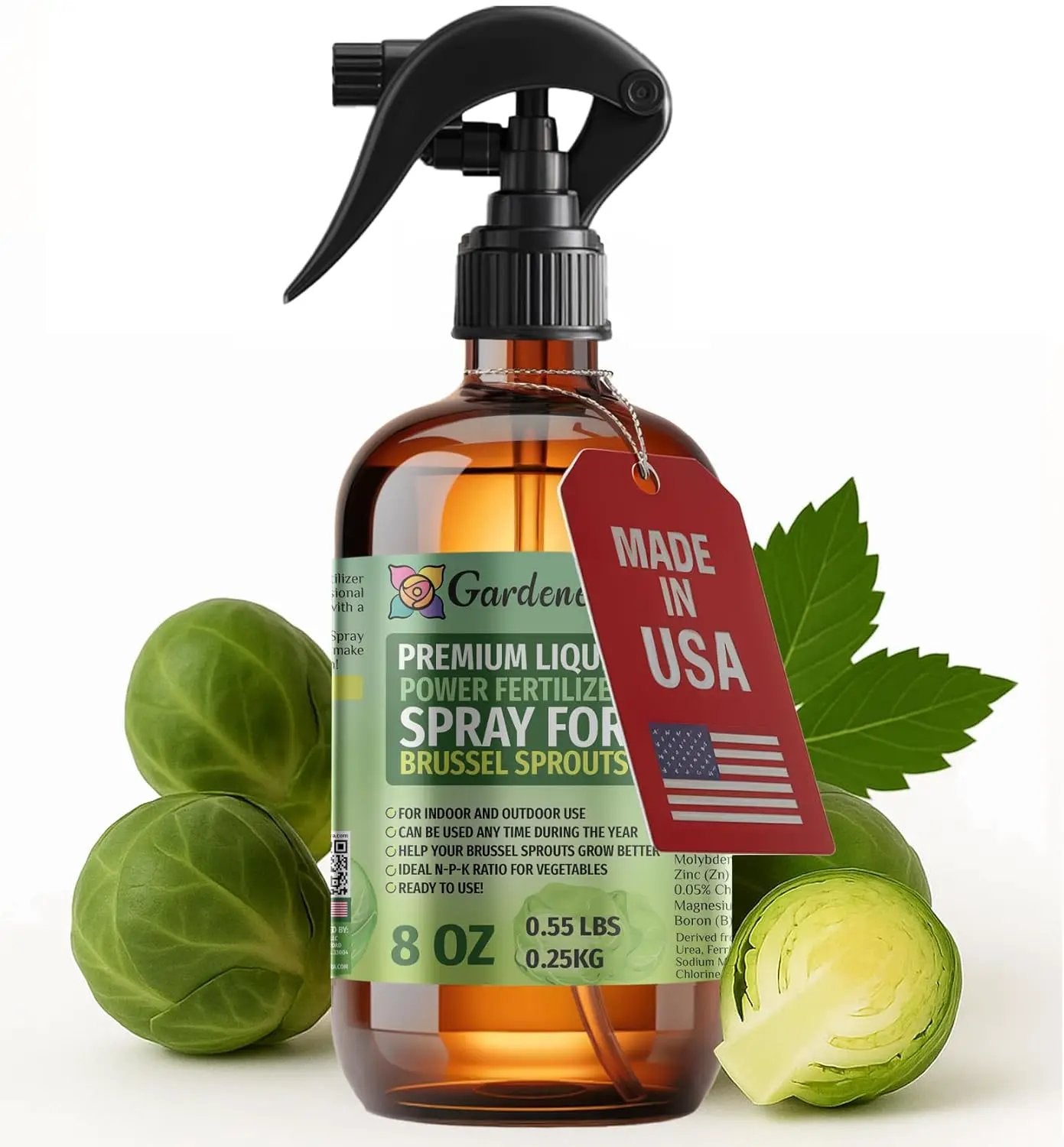 Liquid Power Brussel Sprout Fertilizer Spray – Ready-to-Use Liquid Plant Food for Brussel Sprouts – Easy Application – Fast-Acting Formula for Growth, Roots & Yield – Indoor & Outdoor – 8 oz by GreenHaven Gardens