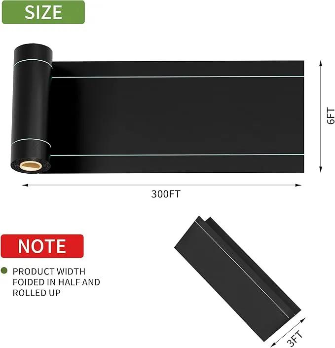 6ftx300ft Weed Barrier Landscape Fabric Heavy Duty, Premiun 2.4OZ Garden Geotextile Fabric, Outdoor Weed Blocker Landscaping Fabric, for Driveway Mats, Erosion Control, Ground Cover Weed Barrier by GreenHaven Gardens
