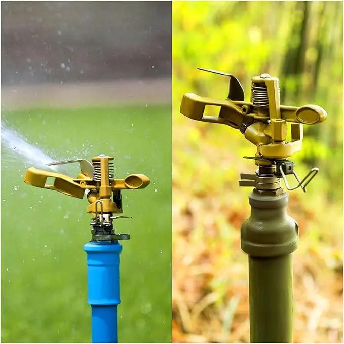 2 Pieces 1/2 Inch Brass Impact Sprinkler, Heavy Duty Sprinkler Head with Nozzles, Adjustable 0-360 Degrees Watering Sprinklers for Yard, Lawn and Grass Irrigation by GreenHaven Gardens