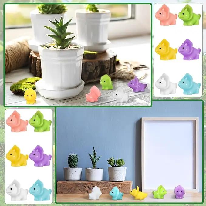 Soaoo 120 Pcs Mini Dinosaur Figures Mini Resin Dinosaur Figures Tiny Resin Animals Miniature Fairy Figurines Cute Micro for Ornaments DIY Fairy Miniature Garden Moss Landscape Craft for Home Decor by GreenHaven Gardens