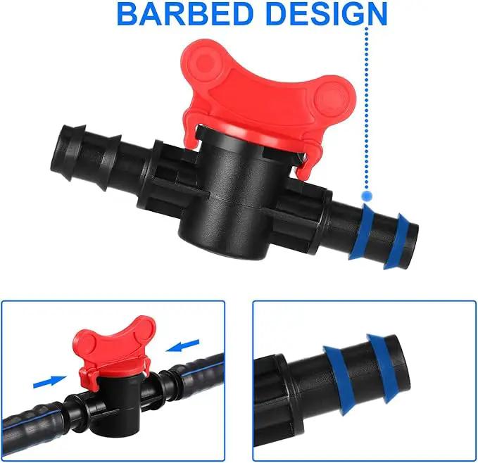 Drip Irrigation Switch Valve Gate Valves for 1/2 Inch Double Male Barbed Valve (8) by GreenHaven Gardens
