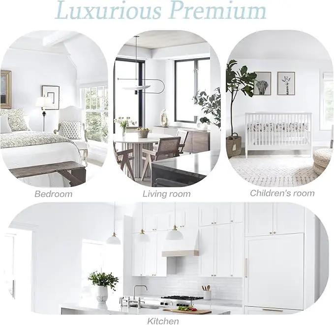 Dimoon 394''x17.7'' White Thicken Peel and Stick Wallpaper Contact Paper Modern Self Adhesive Wall Paper Removable Renter Friendly Textured Solid Color Vinyl Roll (394''x17.7'',White Thicken) by GreenHaven Gardens