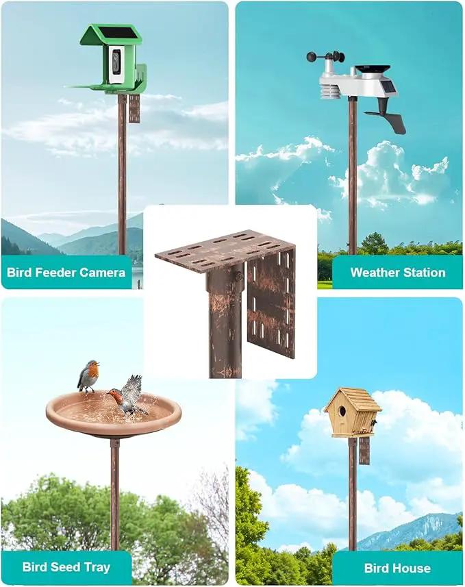 Bird Feeder Pole – 75 Inch Height Bird House Pole with 1-Inch Dia Heavy Duty for Birdfeeders, Feeding Stand with Mount Kit for Outdoor, Slip-Fit Connection, Copper Brushed by GreenHaven Gardens