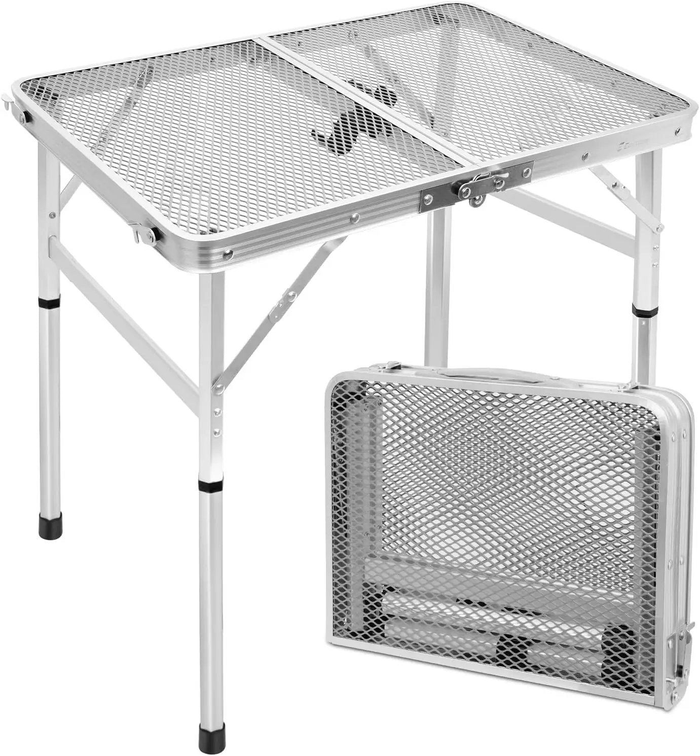 Folding Table, Easy for Storage, Compact and Portable Picnic Table for Grill, Outdoor Camping, Garden, Patio, Dining, BBQ, Party, Market, 2Ft (Small, Silver) by GreenHaven Gardens