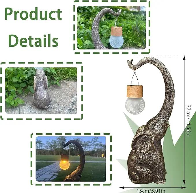 Elephant Statue Solar Garden Decor with Glass Ball Lights,Outdoor Elephant Decor for Birthday Gifts Women, Garden, Patio, Yard, Lawn by GreenHaven Gardens