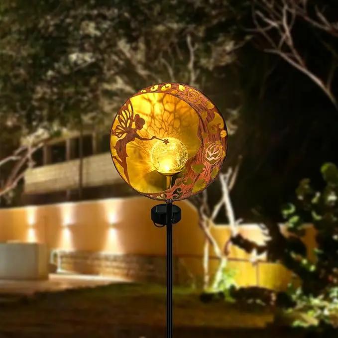 Fairy Solar Garden Light, Decorative Outdoor Statue, Moon Star Decor Stake, Metal Sculpture Decoration for Yard, Lawn, Patio, Pathway, Housewarming, Birthday Gift for Mom, Grandma, Women by GreenHaven Gardens
